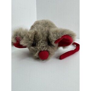 Vintage Mary Meyer Fat Mouse Red Ears Nose Long Tail Plush Stuffed Animal